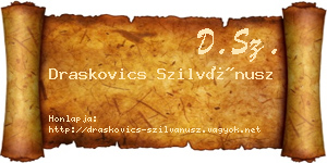 Draskovics Szilvánusz névjegykártya